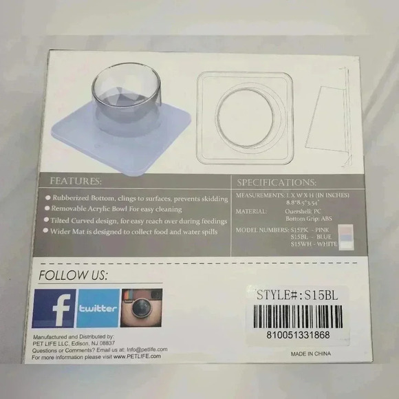 Pet Life 'Surface' Anti-Skid and Anti-Spill Curved and Clear‎ Removable Pet Bowl - Picture 4 of 4